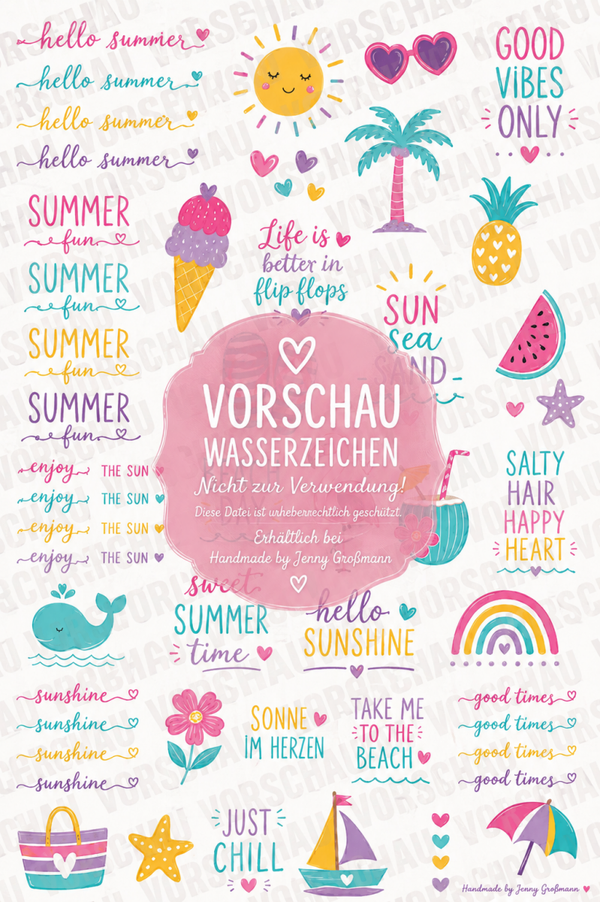 ❤️ Sommer Stabkerzen Tattoo - PDF Datei