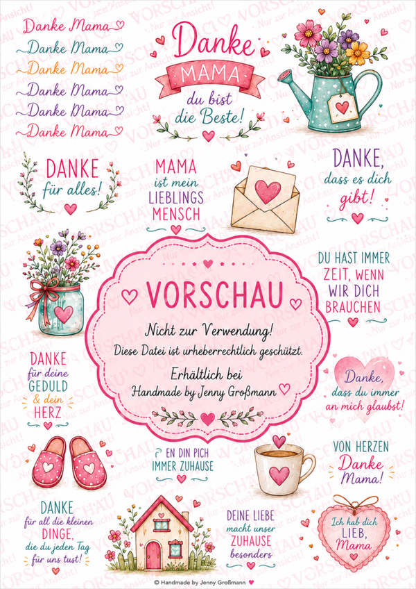 ❤️ Danke Mama Tattoo - PDF Datei