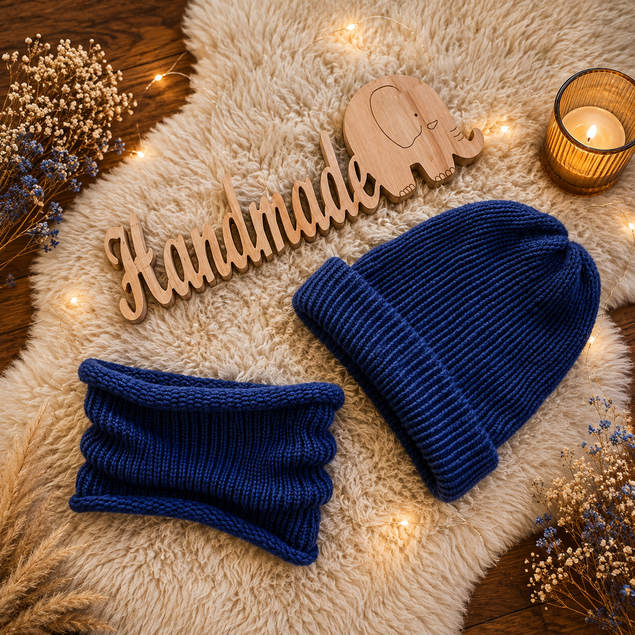 🤍 Kinder Strick Set graublau KU 48/50