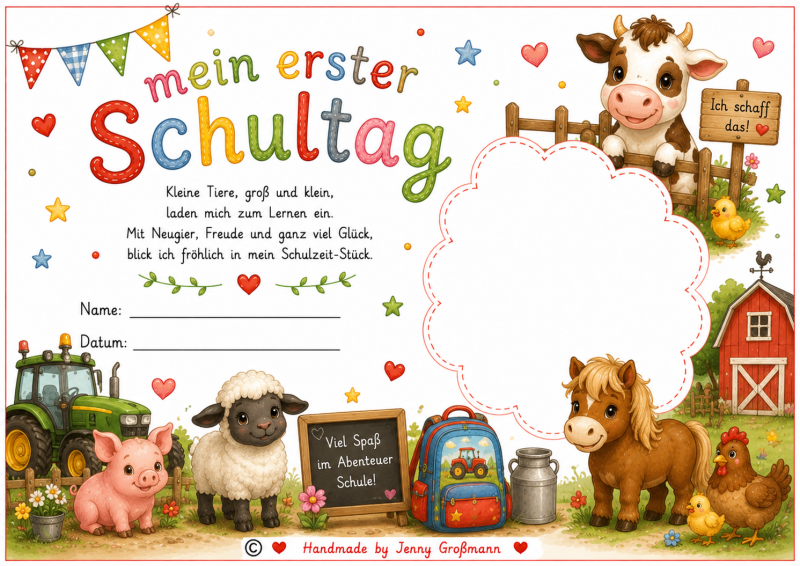Erster Schultag Bauernhof