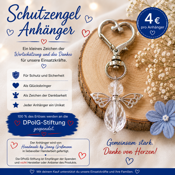 💙 Schlüsselanhänger Schutzengel Spendenartikel dpolg-Stiftung