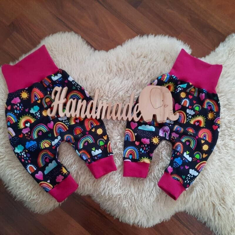 💕 Regenbogen schwarz pink Gr. 62 68
