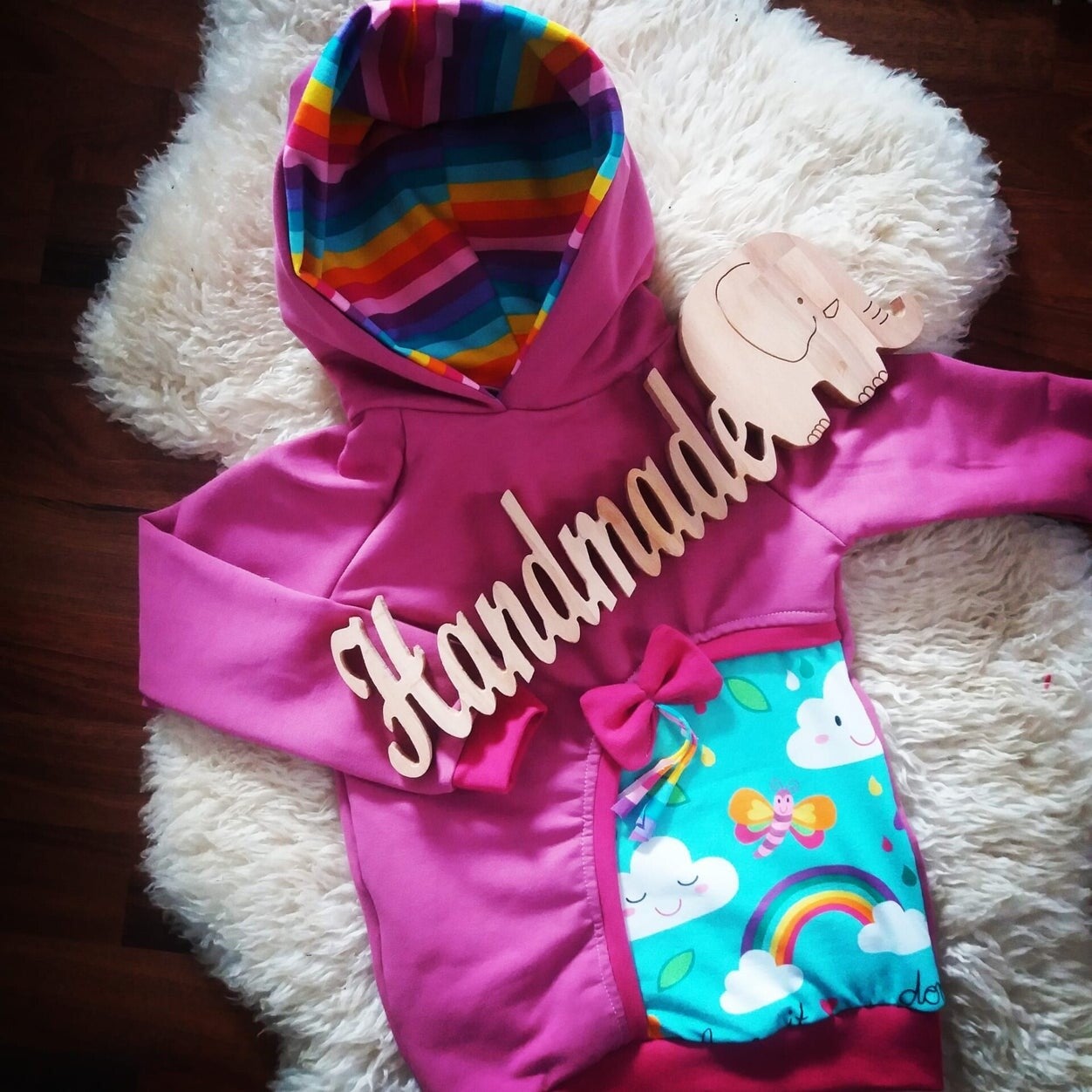 💚 Mädchen Pullover pink don't worry be happy Gr. 104