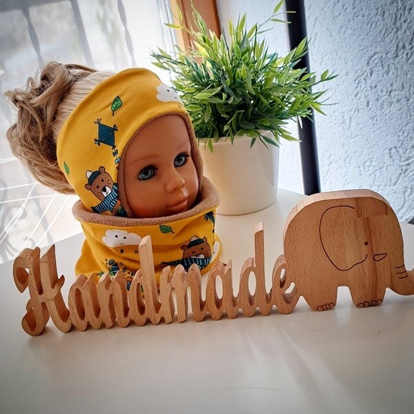 💜 Stirnband Set Herbst Bär gelb KU 50