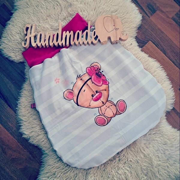 🩵 Baby Strampelsäckchen pink Teddy ca 3 bis 9 Monate aussen Jersey / innen mit Fleece gefüttert