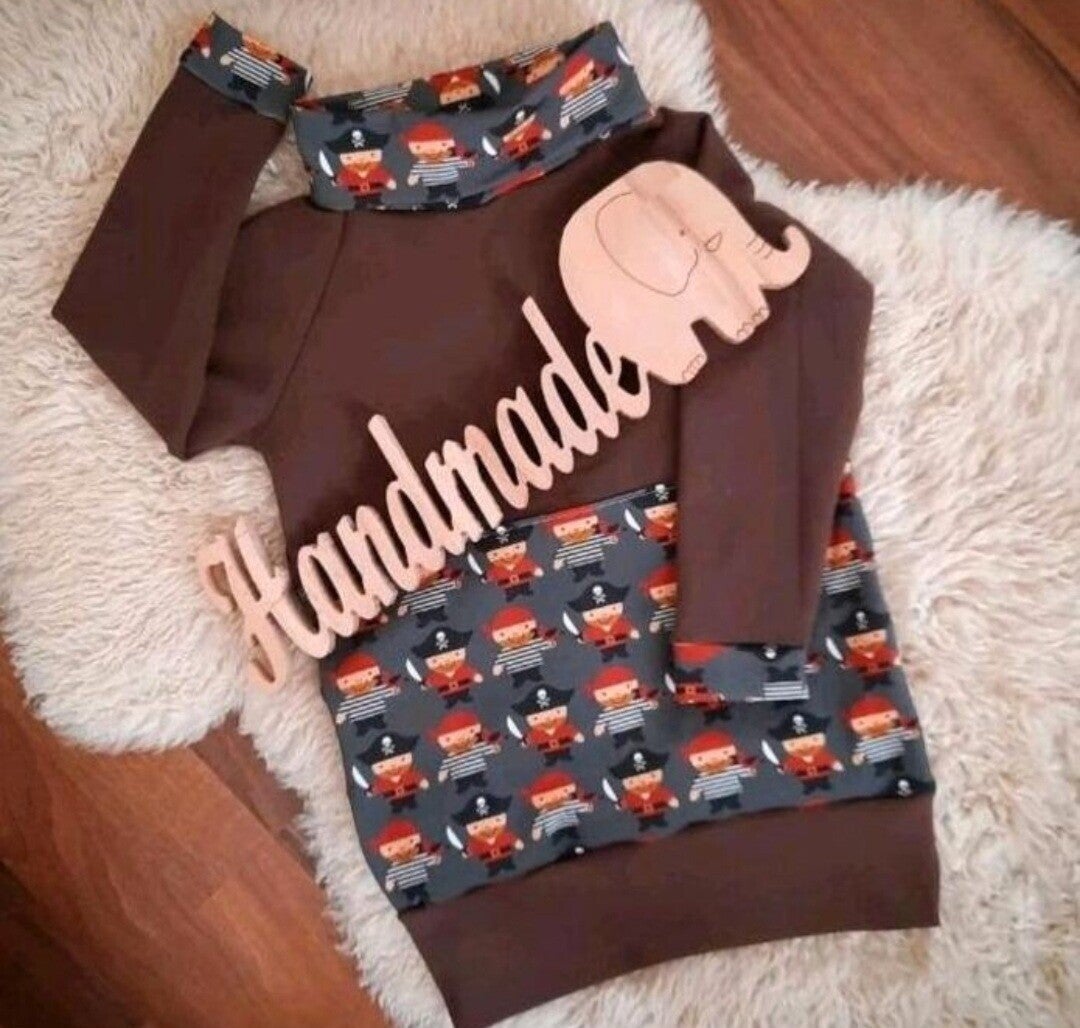 💚 Langarm Shirt Pirat braun Gr. 92 98 104