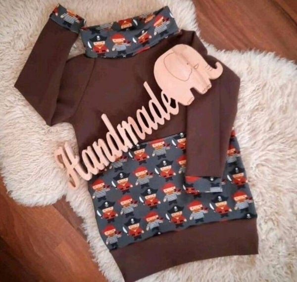 💚 Langarm Shirt Pirat braun Gr. 92 98 104