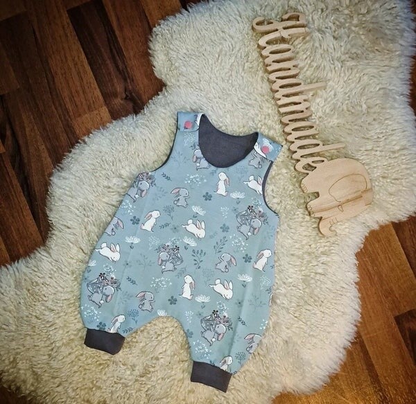 🩵 Baby Strampler Jersey Häschen Gr. 62 68