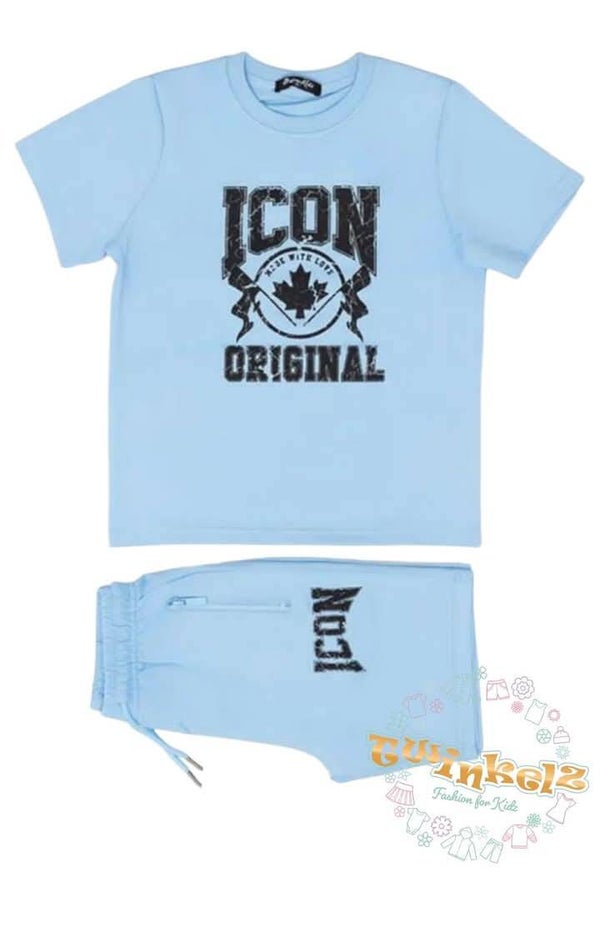 Icon zomer set - lichtblauw / zwart