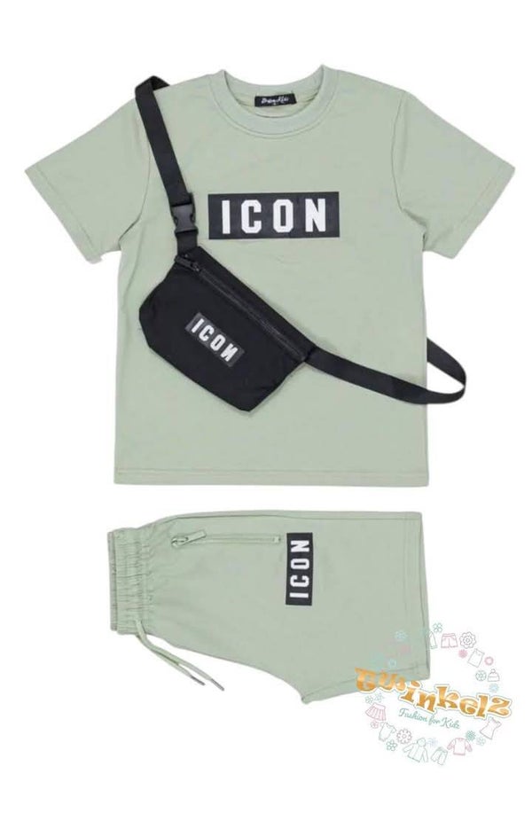Icon zomer set met tasje - licht groen