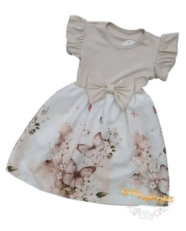 Beige vlinder jurkje