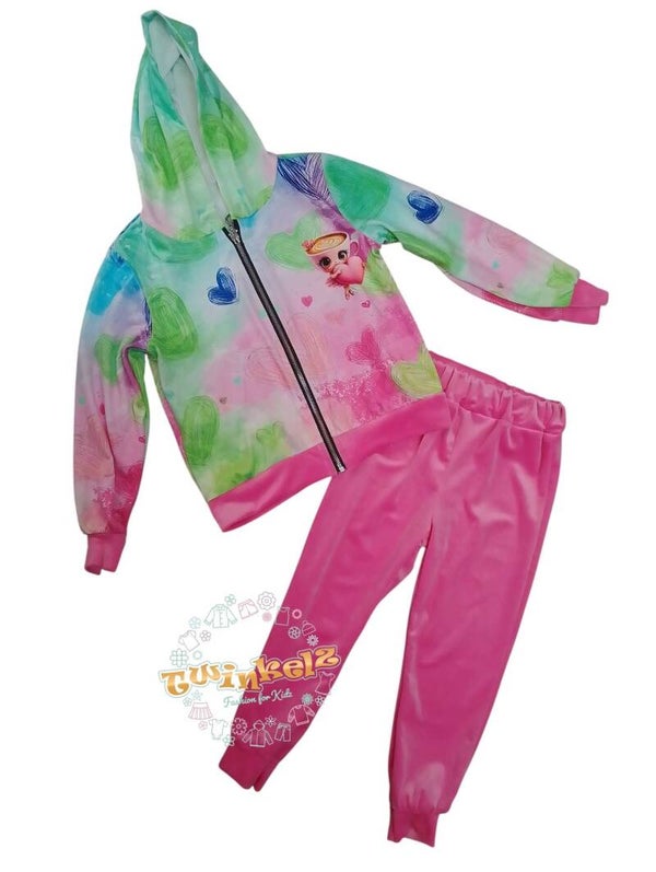 Ballerina Cappuccina roze met kleurtjes velvet set