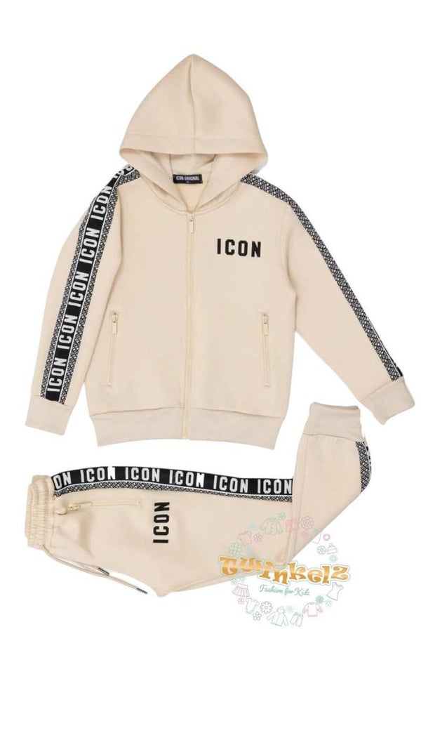 Icon set - Beige / zwartwit bies