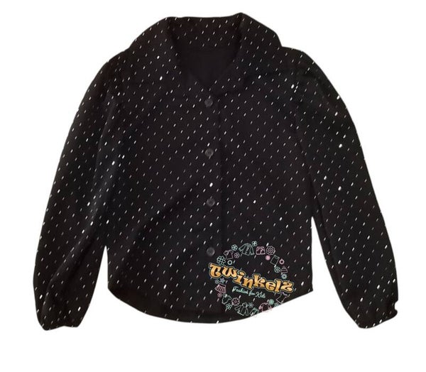 Bling blouse/ overhemd- zwart
