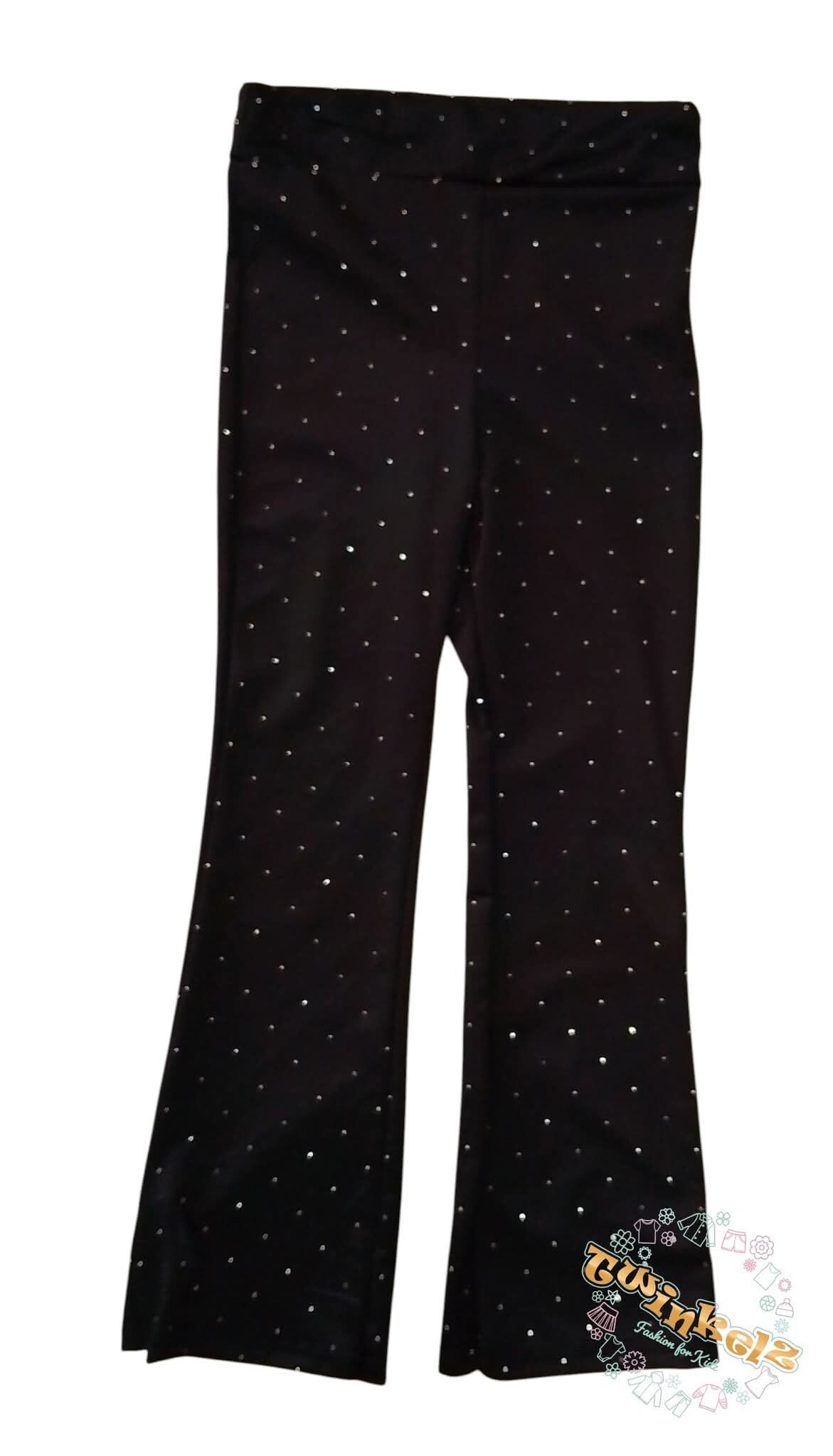 Stretch flair broek - zwart met bling