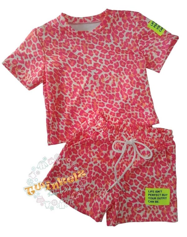 Label set panter Zomer Set - Oranje Roze