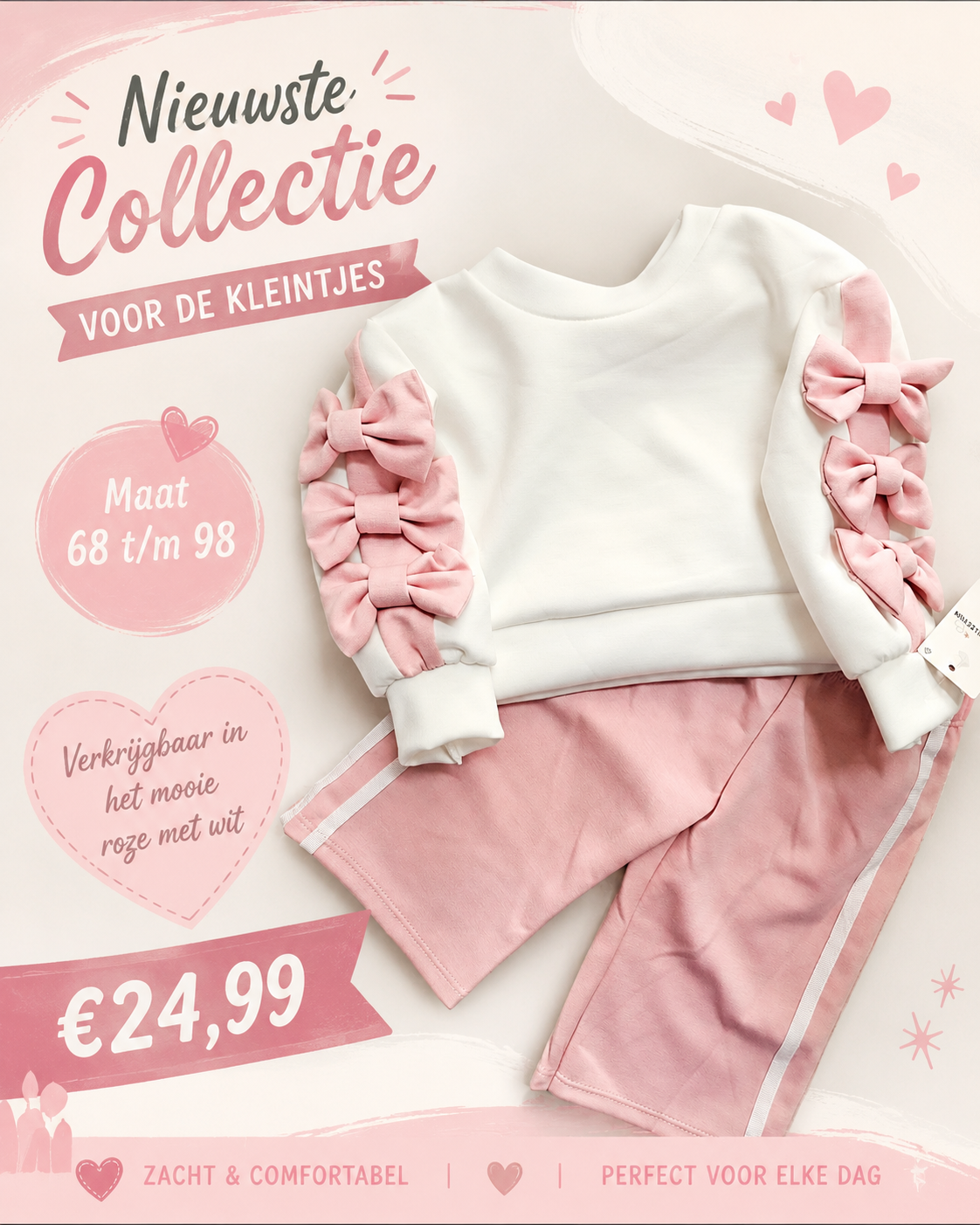 Super Schattig Setje Roze/ Wit