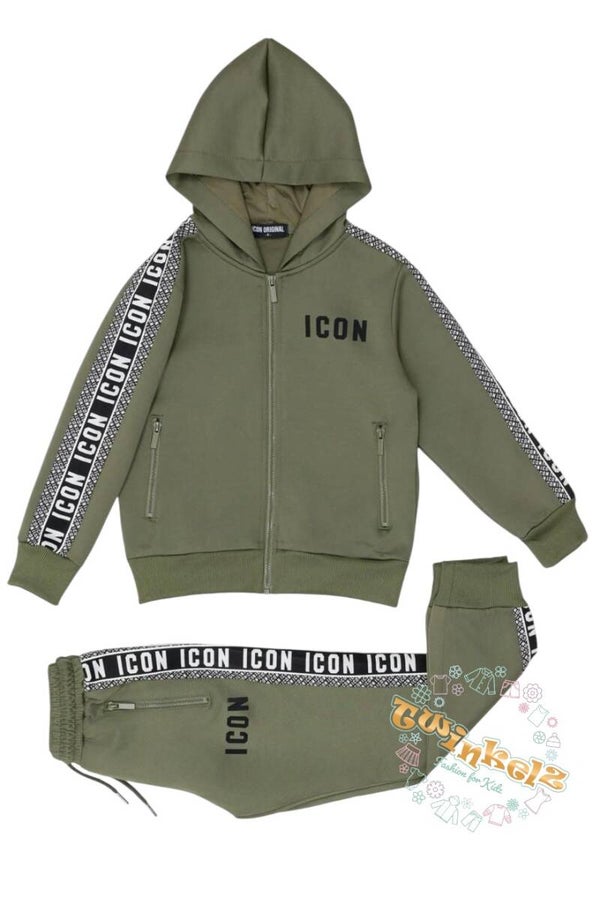 Icon set - Leger Groen zwart/wit bies