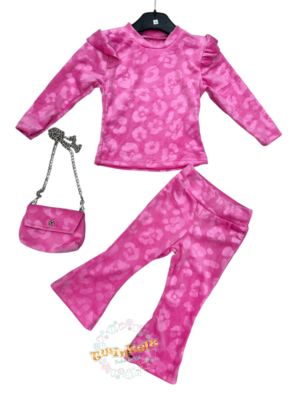 Roze Velvet set - vanaf maat 62/68 tm maat 98