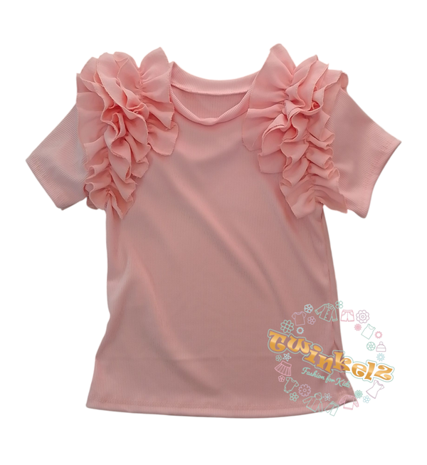 Ruffle shirt - Licht Roze