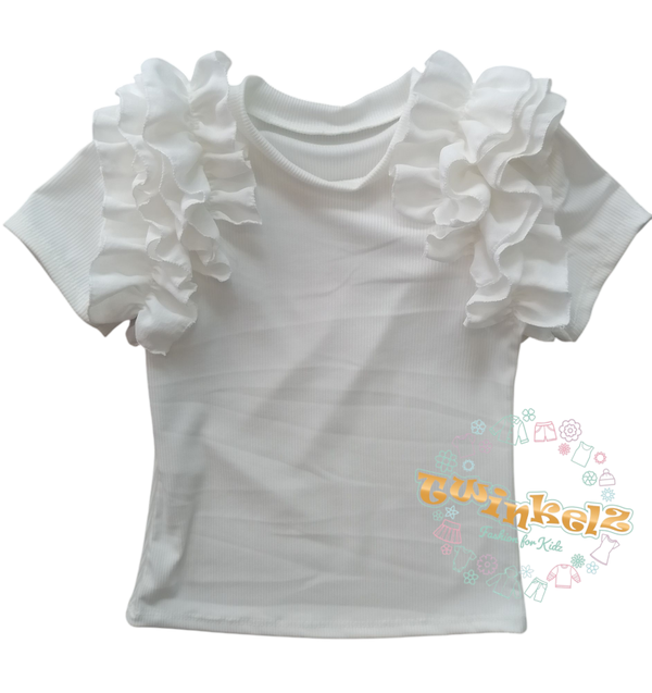 Nieuwste Ruffle shirt Wit