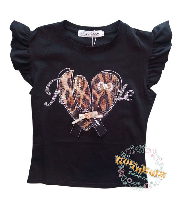 Super leuk shirtje met panterprint 🐆 - zwart