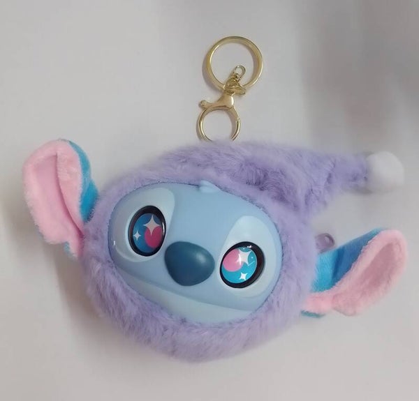 Stitch labubu sleutelhanger portemonnee paars