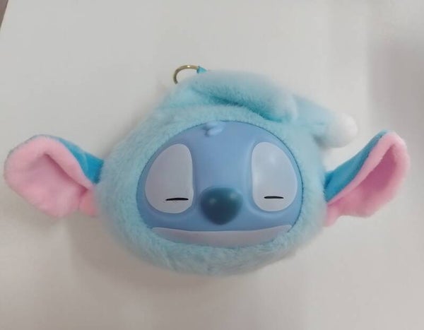 Stitch labubu sleutelhanger portemonnee lichtblauw
