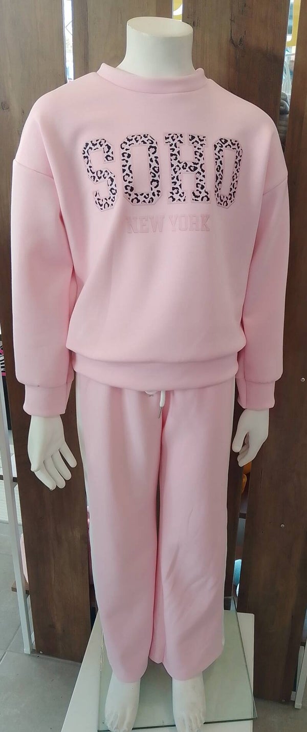 Soho Comfy set - Roze / panter