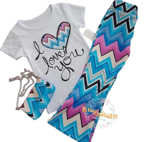 3 Delig Setje Zigzag Blauw