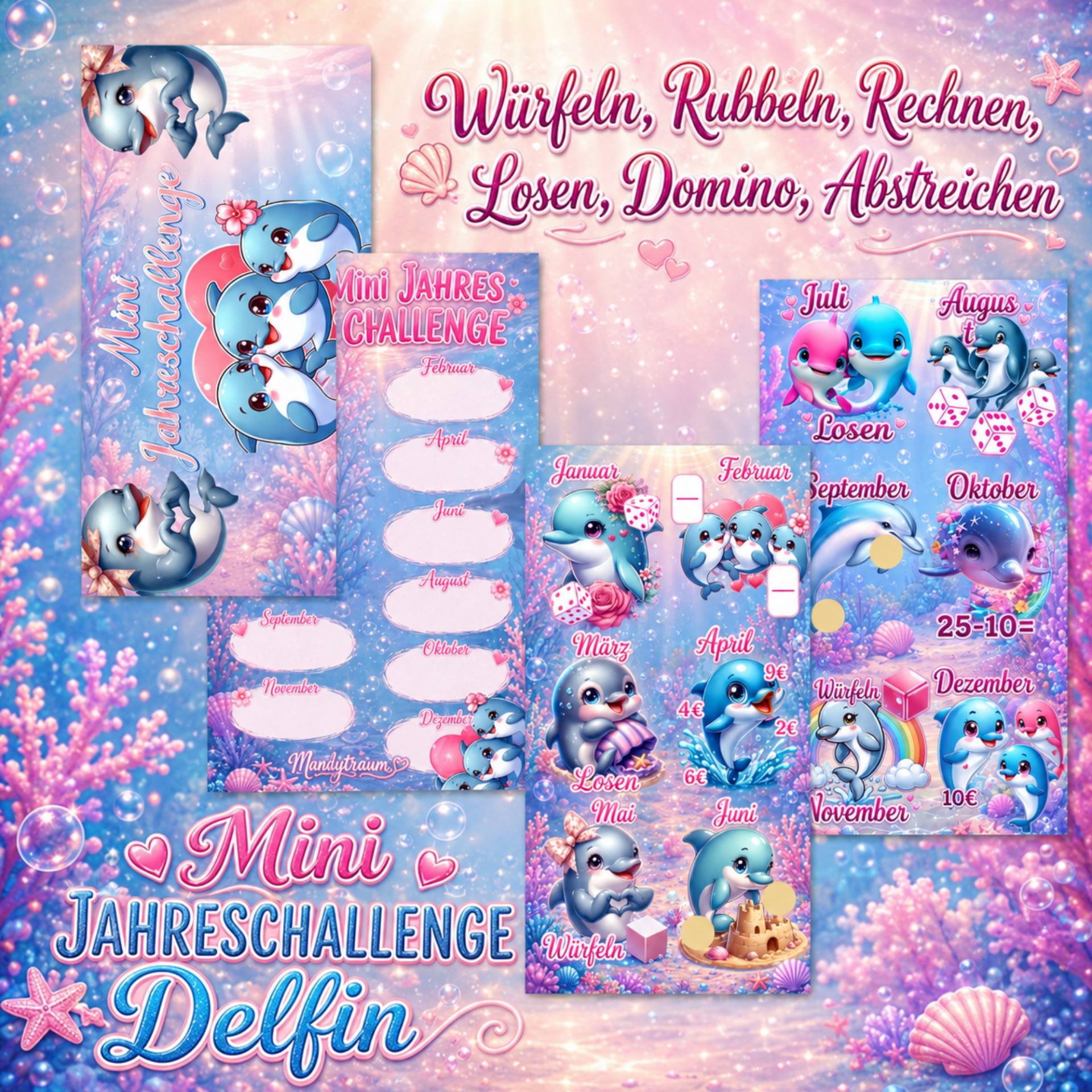 Mini Jahreschallenge Delfine