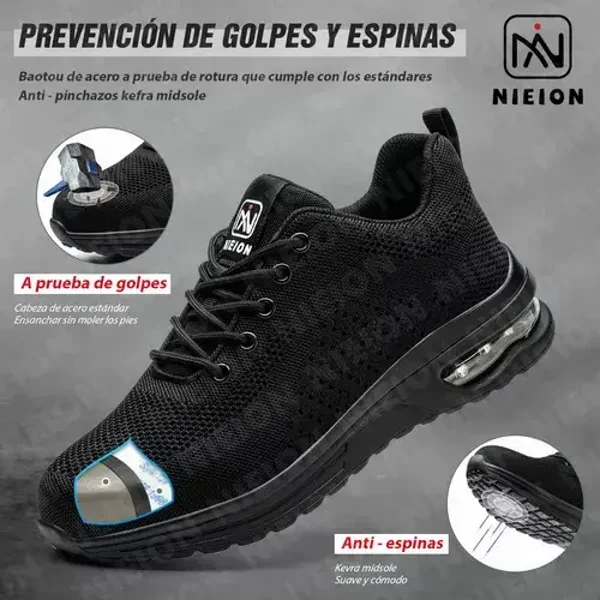 Tenis De Seguridad Zapatos De Fibra Transpirables Nieion