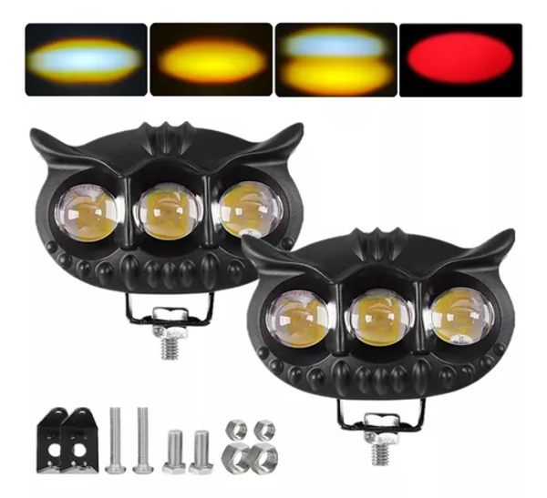 Faros Auxiliares Led Para Moto Y Carro 4 Modos Y Roja