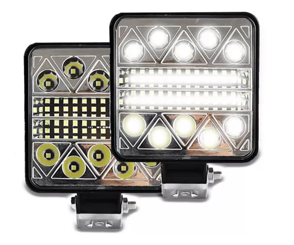 Par Faro 34 Led Auto Moto Luz Fija Y Estrobo