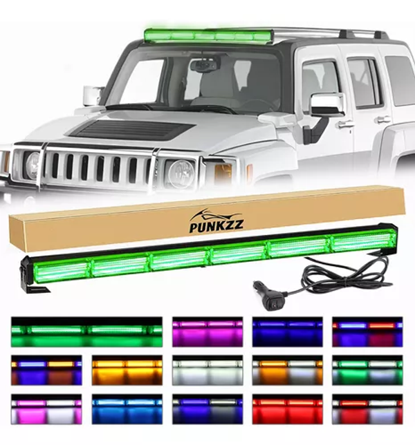 Barra Torreta Estrobo Codigo Leds Cob Policia 35 PuLG 60w