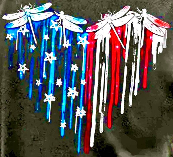 Dragonfly Heart Flag