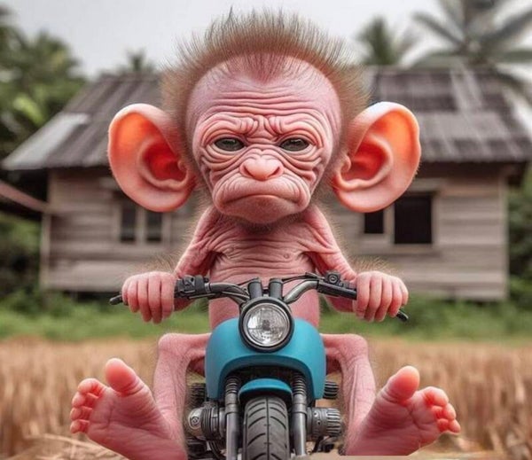 Hillbilly Biker ( Monkey ) Adult T-Shirt.