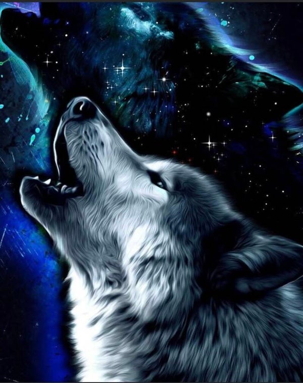 Howling Shadow Wolf Adult T-Shirt