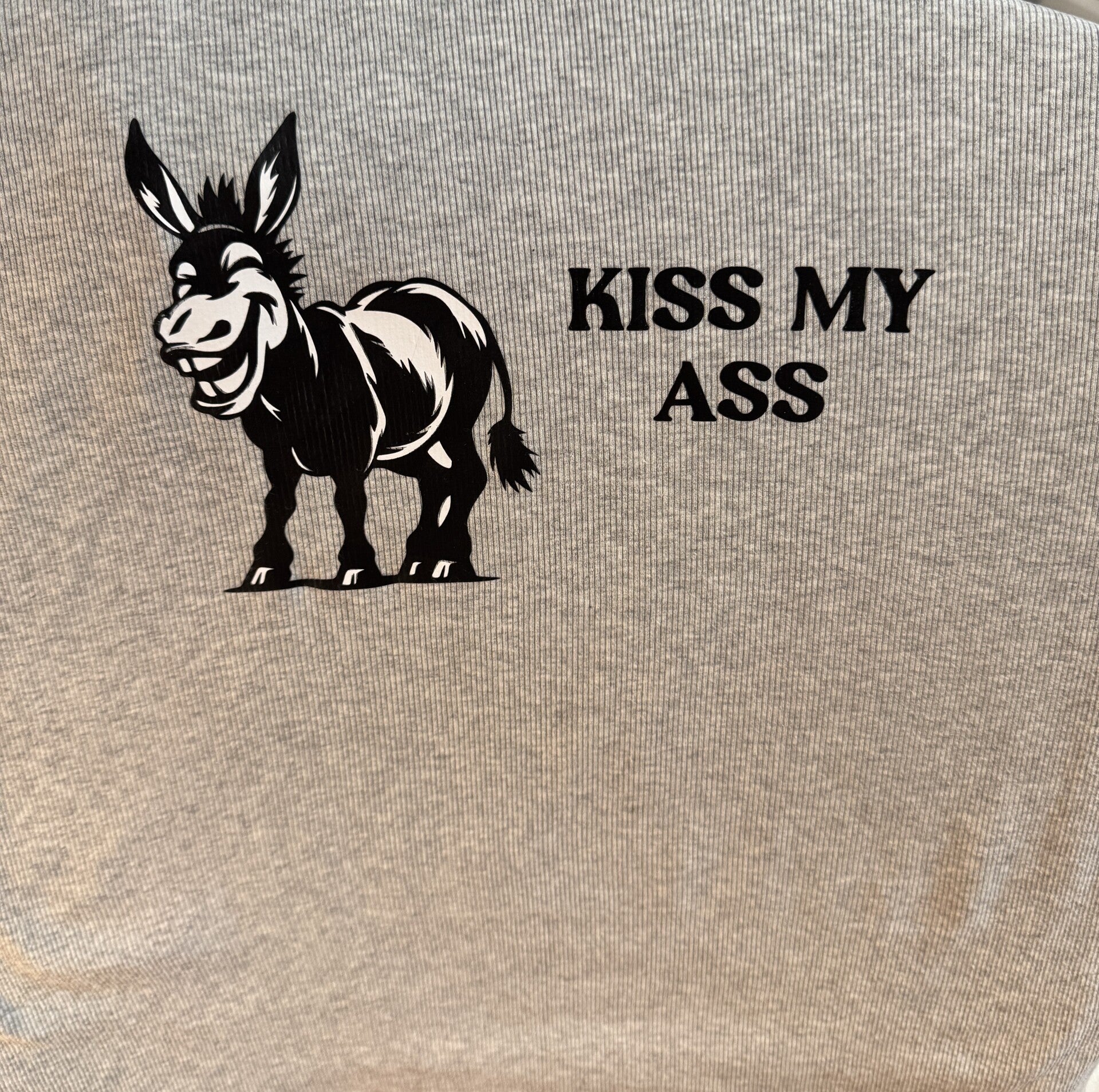 Kiss My Ass Adult T-Shirt (Black and White)