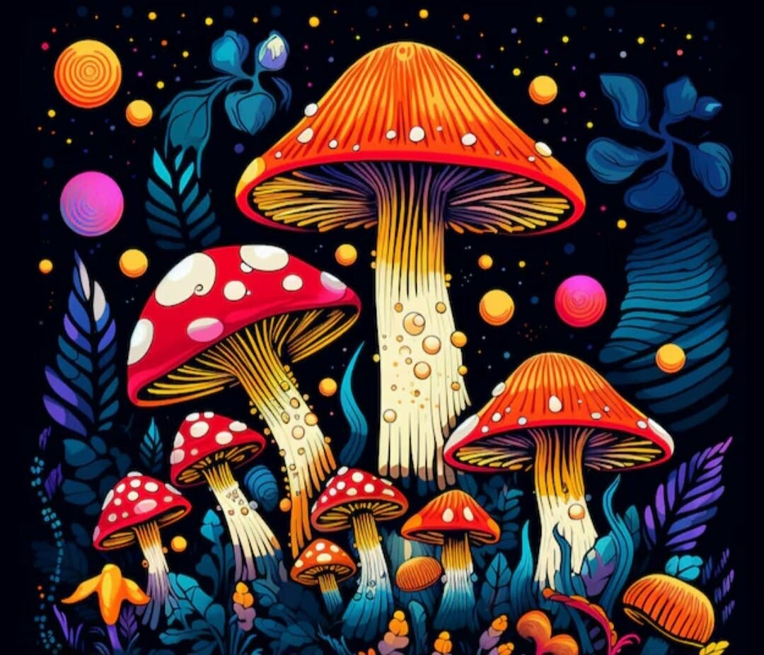 Mushroom Gathering Adult T-Shirt
