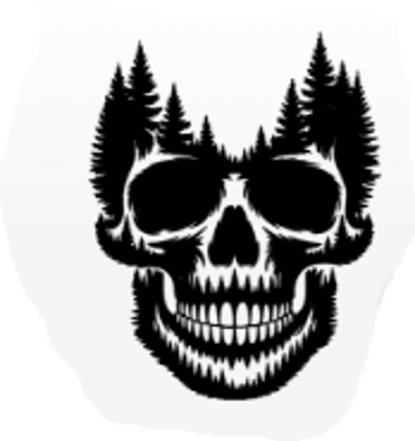ADULT T-SHIRT, SKULL FACED FOREST