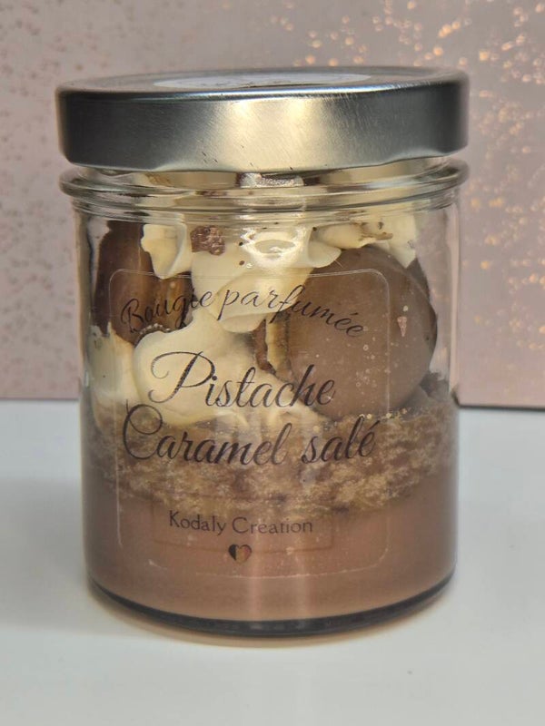 Bougie Pistache et caramel salé
