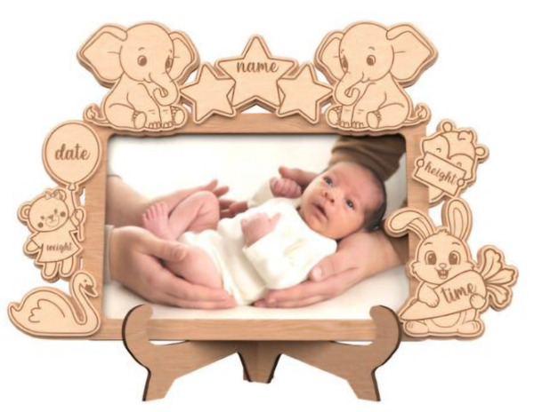 Cadre naissance en bois personnalisé