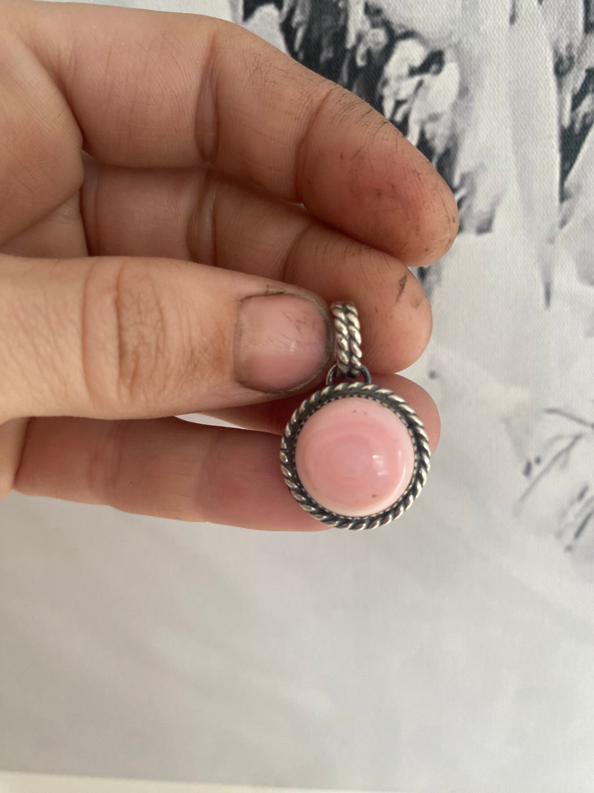 Double sided Sterling Silver Queen Conch pendant