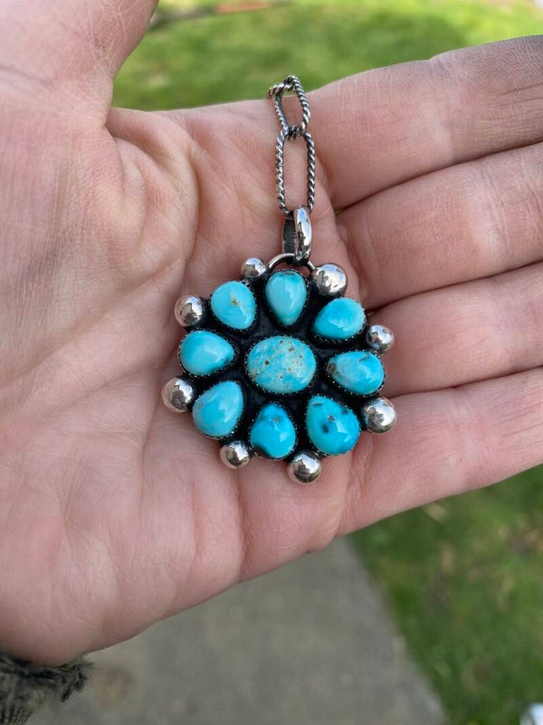 Dry Creek Turquoise Lariat Sterling Necklace