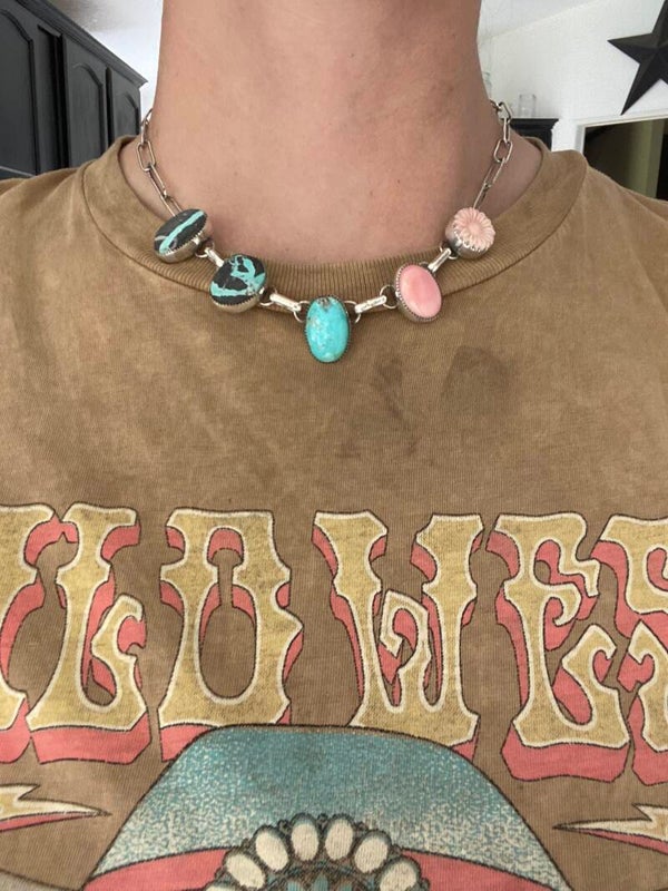 Multi stone Sterling Necklace