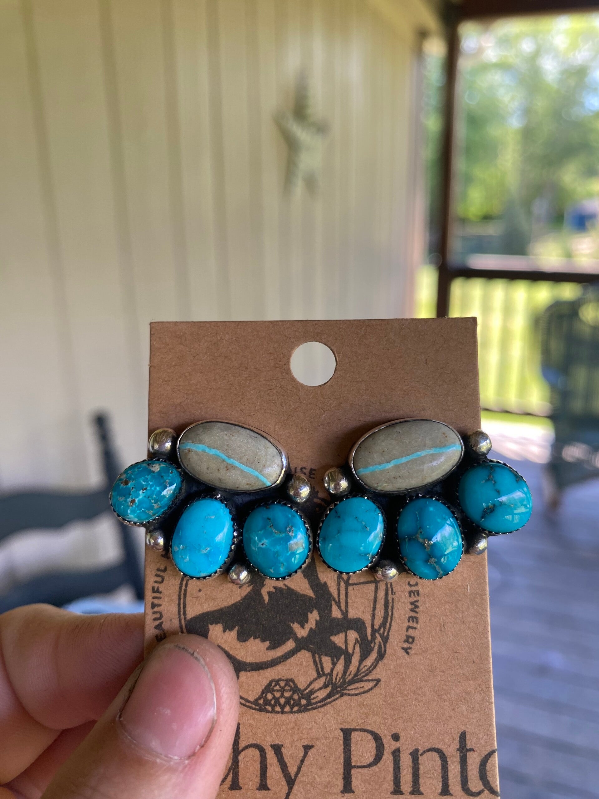 Royston Ribbon and Sonoran blue Turquoise Post earrings