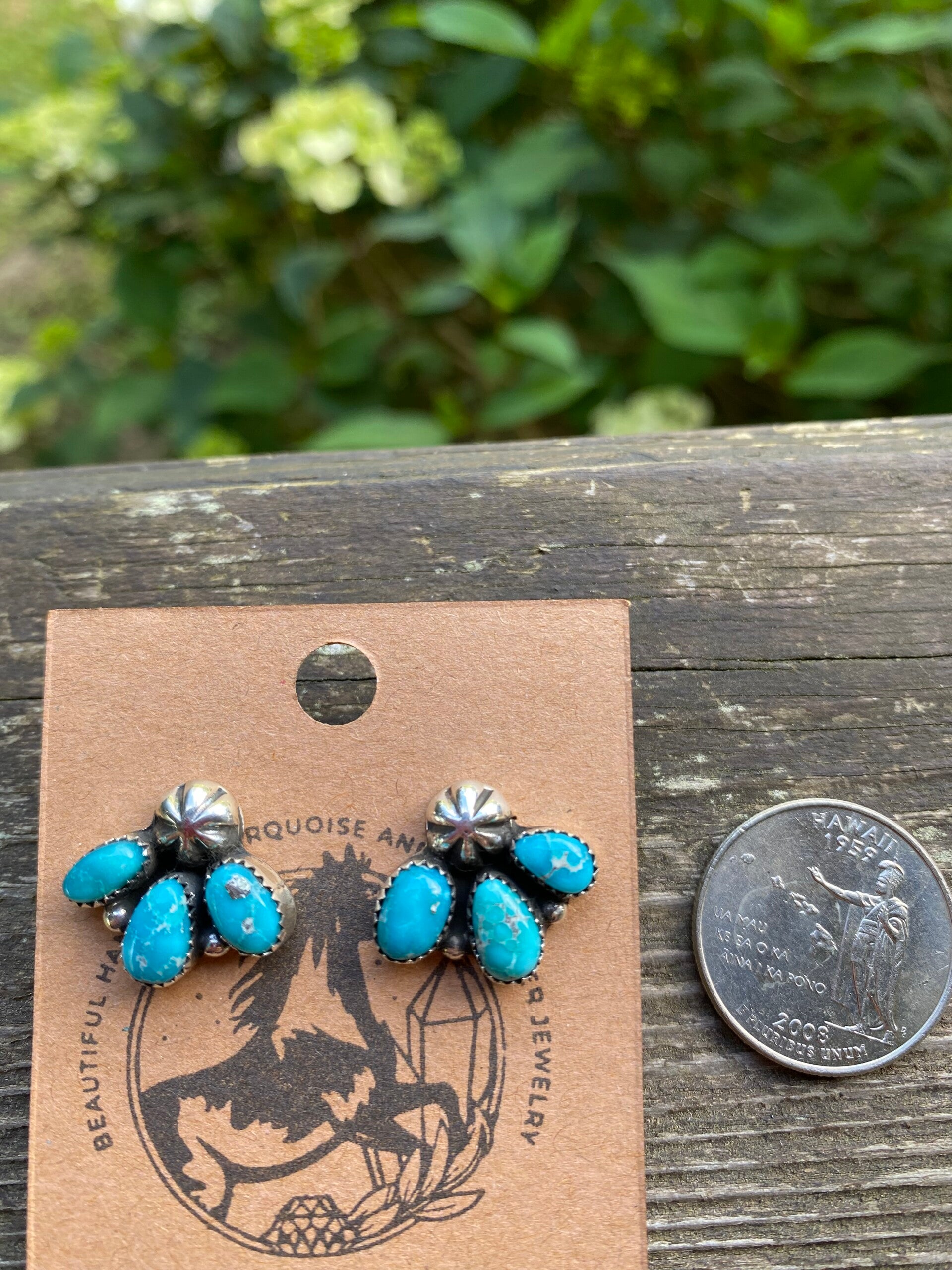 High Grade Whitewater Turquoise Sterling earrings