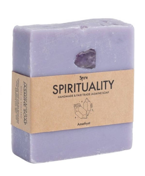 Spiru Fair Trade Edelsteen Zeep – Jasmijn & Amethist – Spiritualiteit (100 gram)
