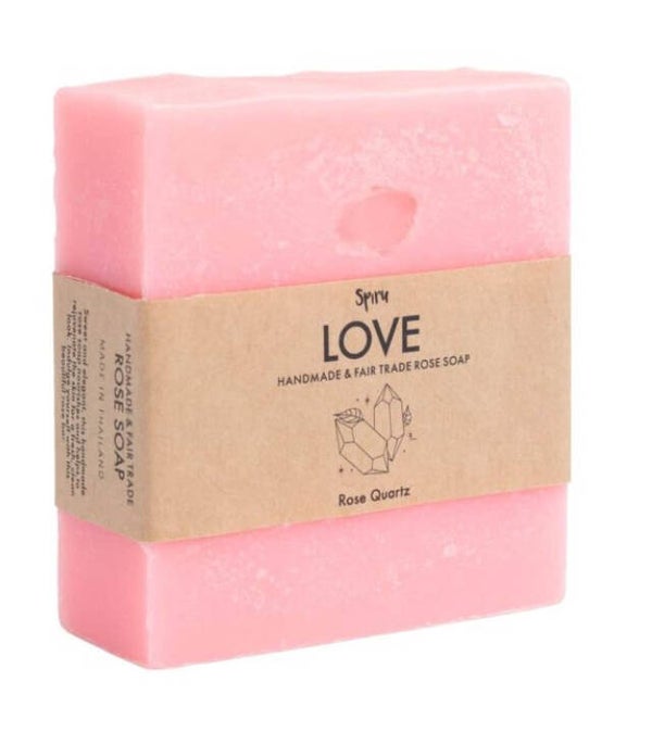 Spiru Fair Trade Edelsteen Zeep – Roos & Rozenkwarts – Liefde (100 gram)